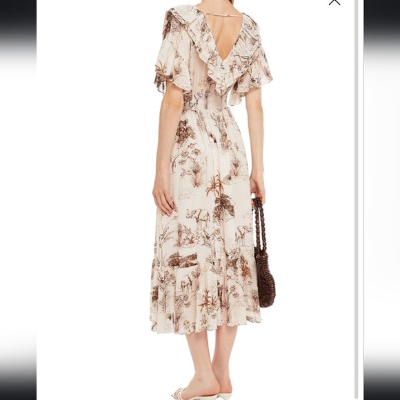 Sandro Ruffled Gauze Dress Sz.M - Picture 2 of 10